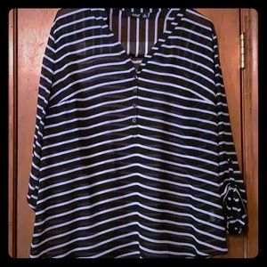 Black and white blouse!